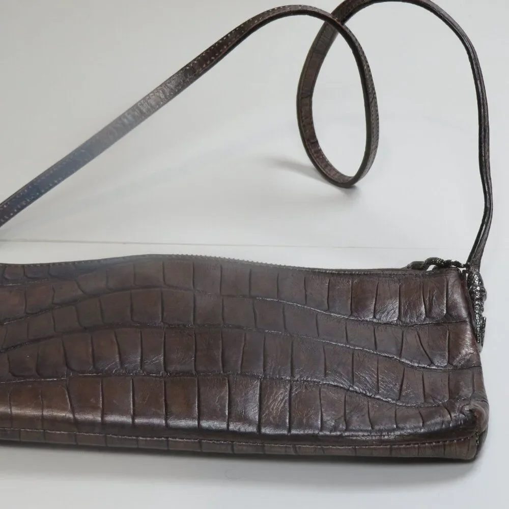 John Galliano Croc Embossed Leather Handbag